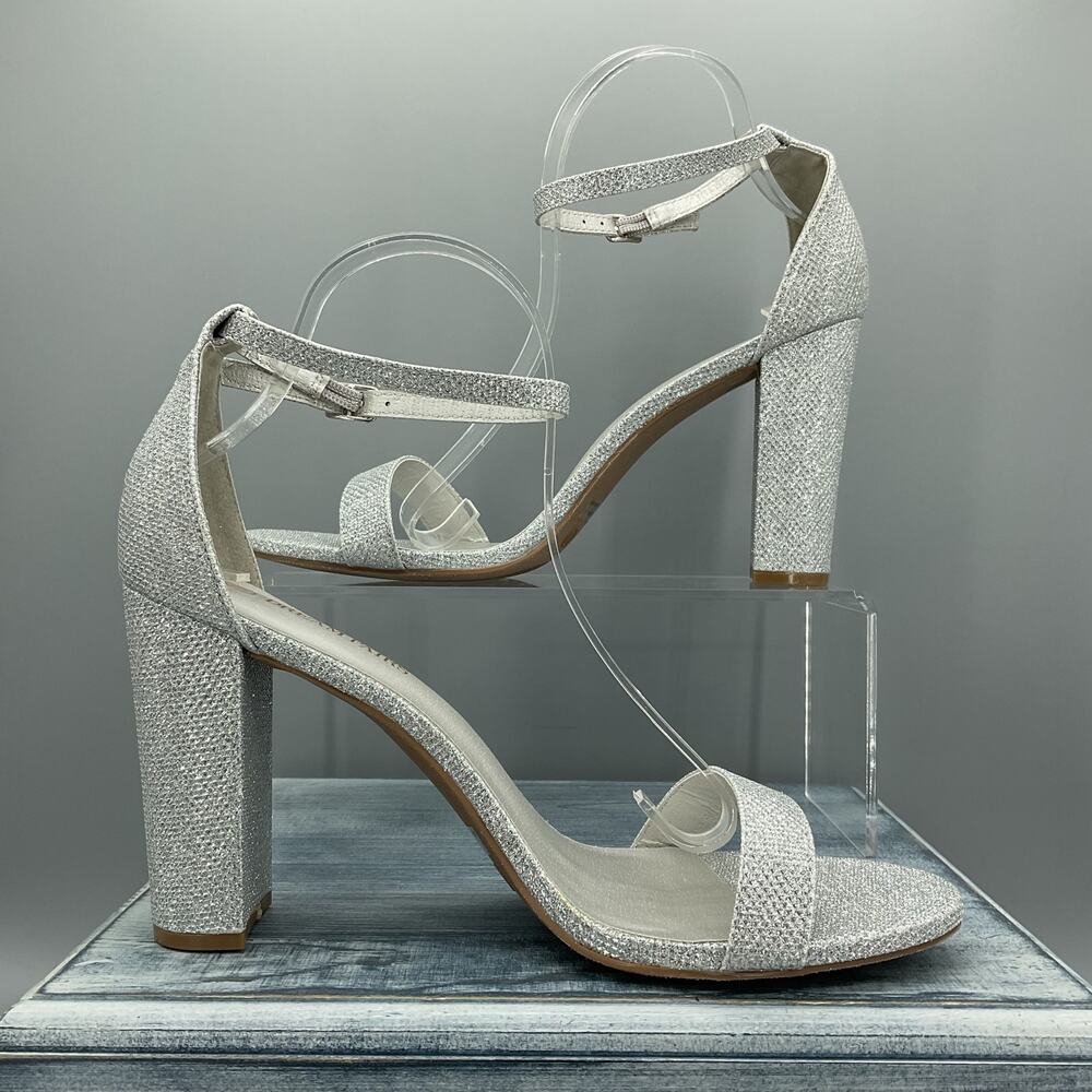 NEW Dream Pairs Women’s Hi-Chunk High Heels Silver Size 11